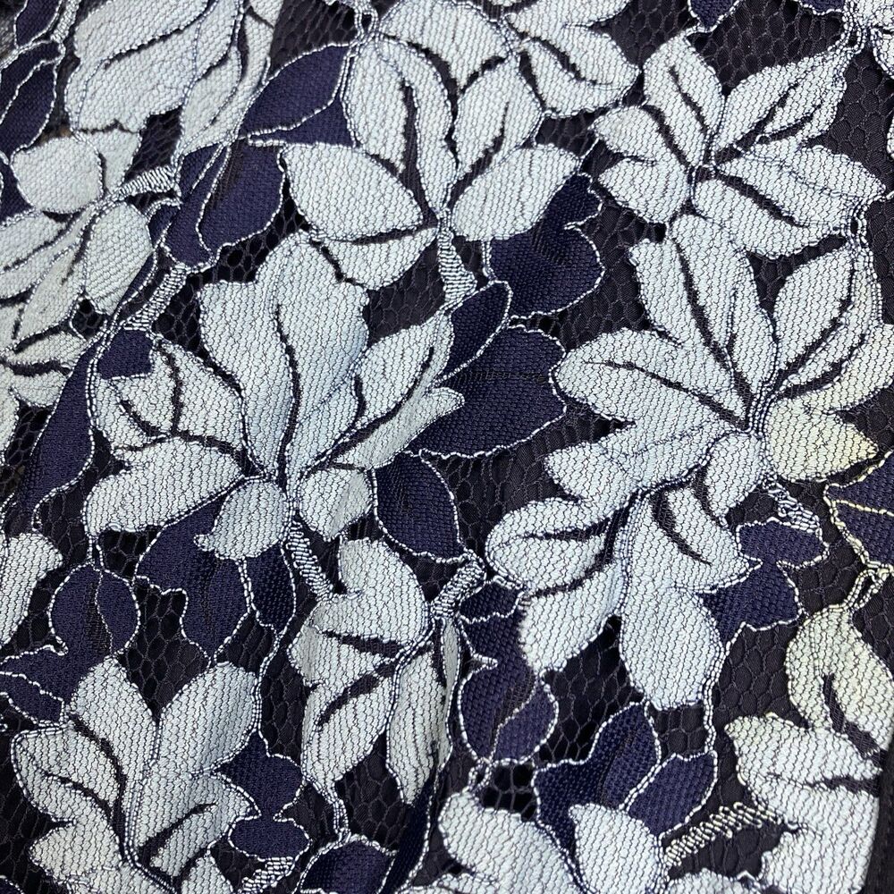 Draper James Floral Lace Dress Blue Fit & Flare Collared Preppy Womens 6 - Picture 5 of 15